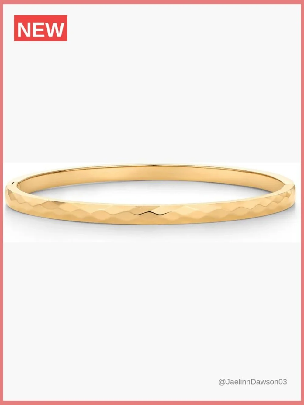 14K Gold Plated Stainless Steel Bangle Bracelet for Women